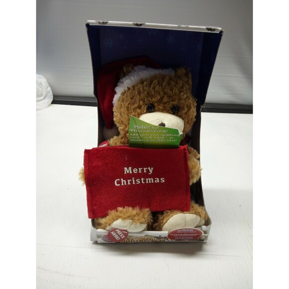 Rare Chantilly Lane Record-a-Voice Christmas Bear Sings, Record & Play NEW - Picture 1 of 3